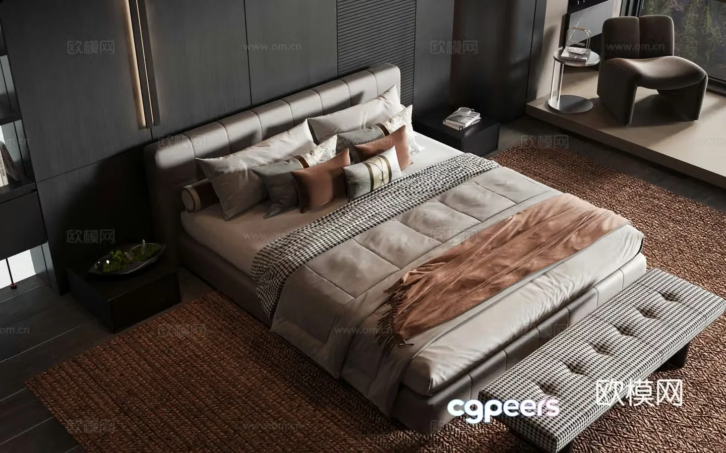 New Chinese style product bed 3D model