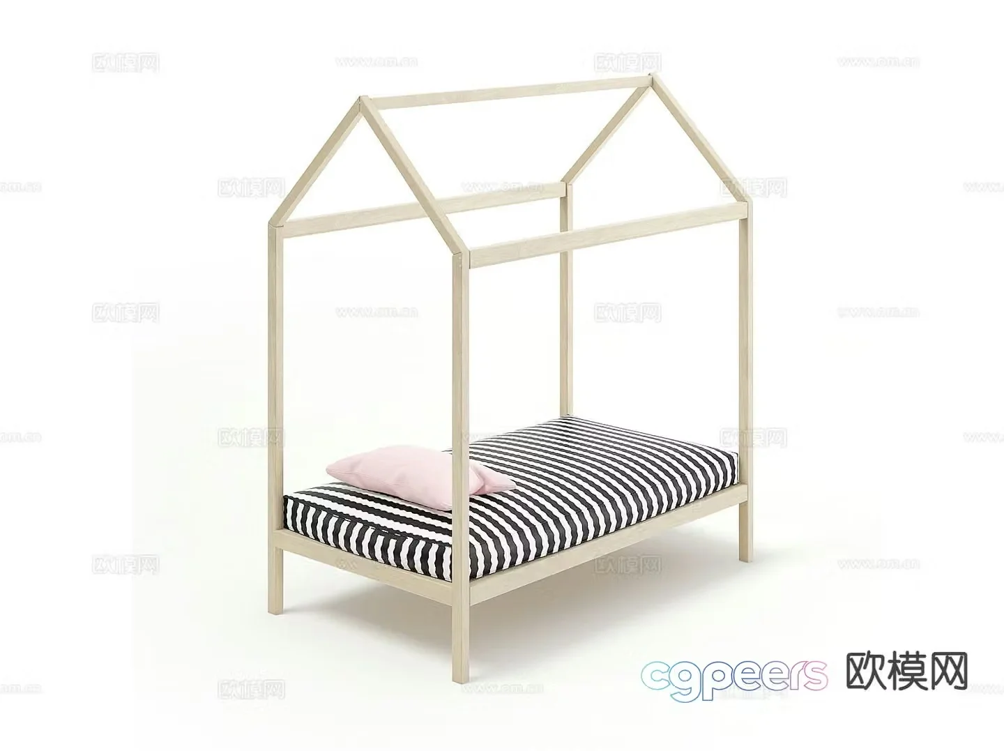 Children’s bed single bed canopy bed 3d model