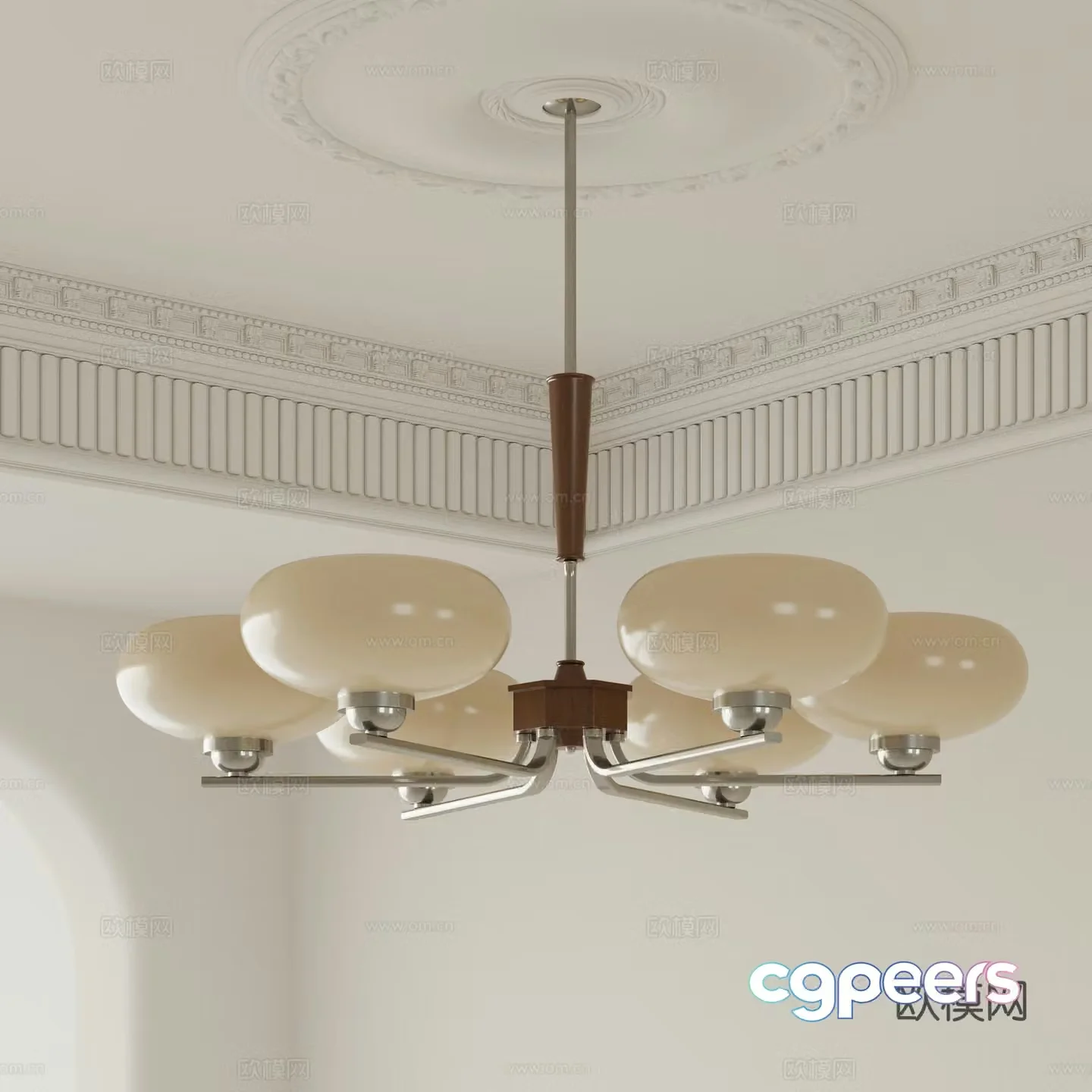 French medieval style chandelier Multi-head chandelier Living room chandelier Restaurant chandelier Bauhaus chandelier 3D model