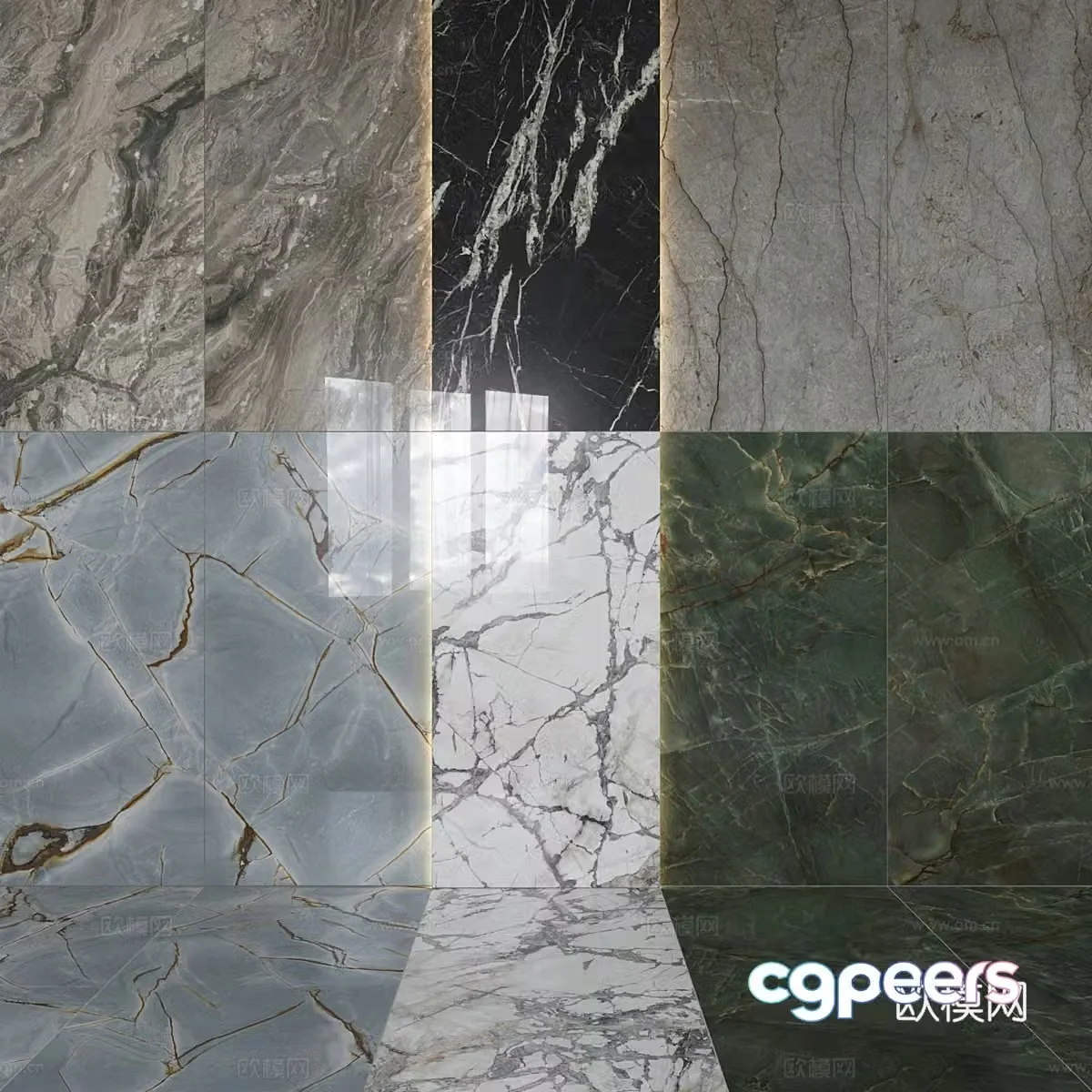 Marble Stone Slab PU Stone 3D Model