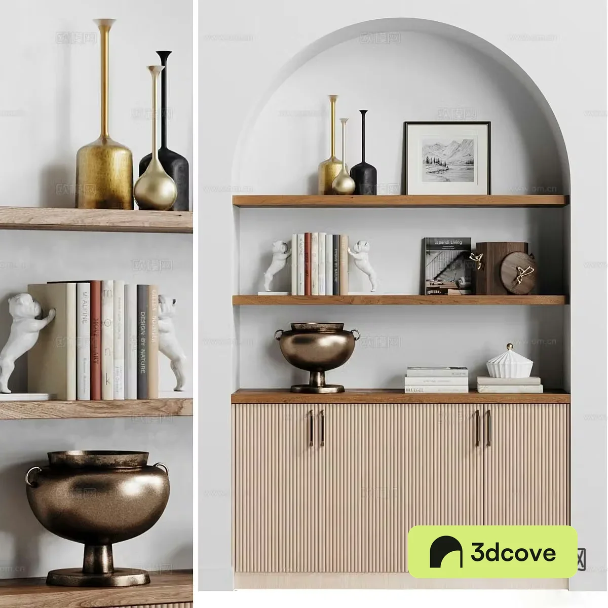 Modern decorations ornaments books paintings crafts