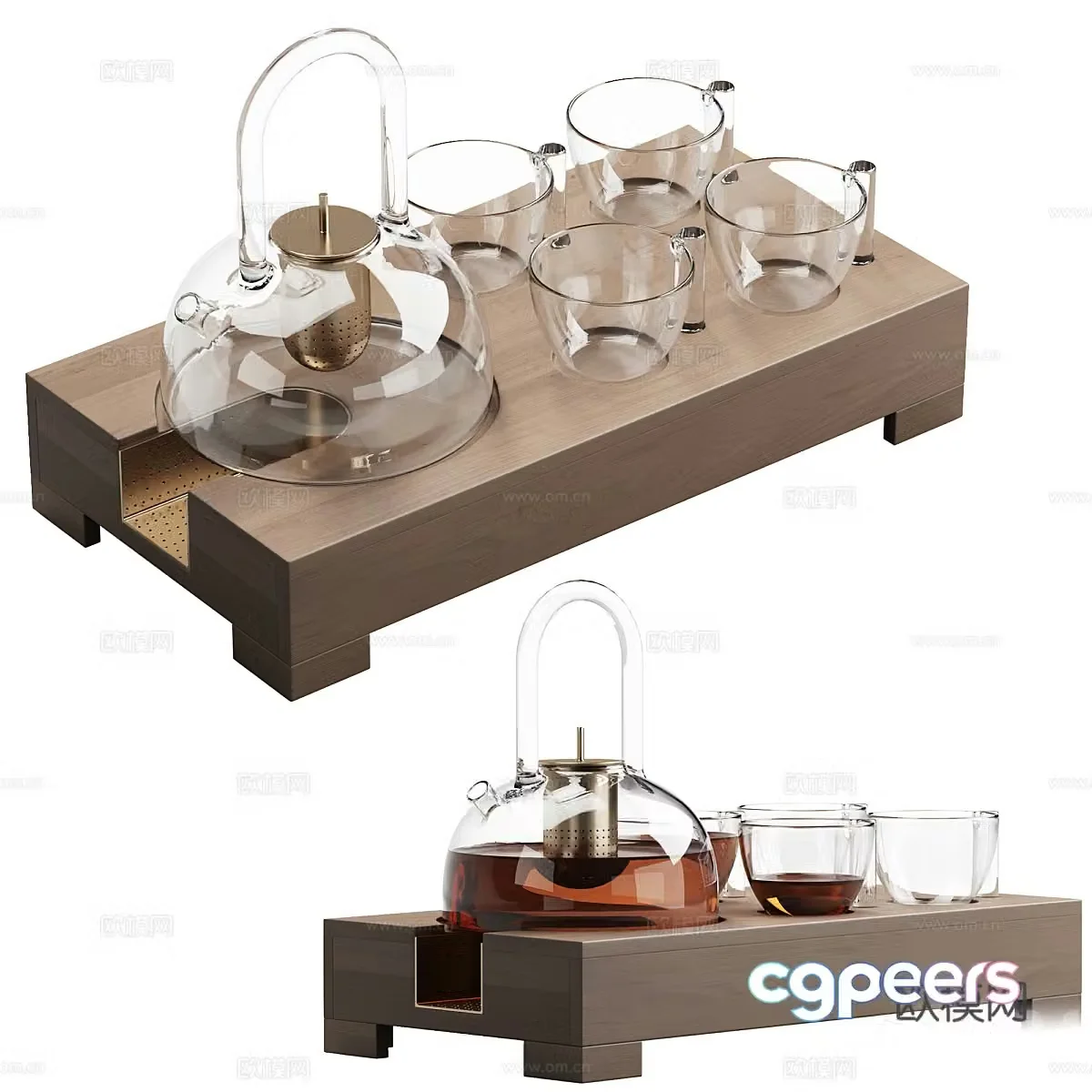 New Chinese style tea set tea table 3D model