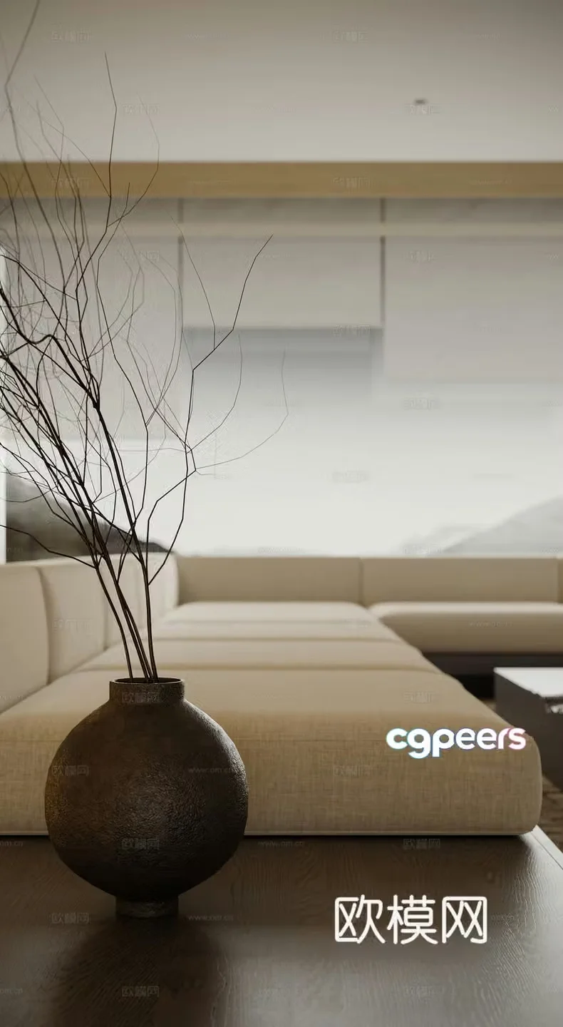 Modern multi-seater sofa 3d model