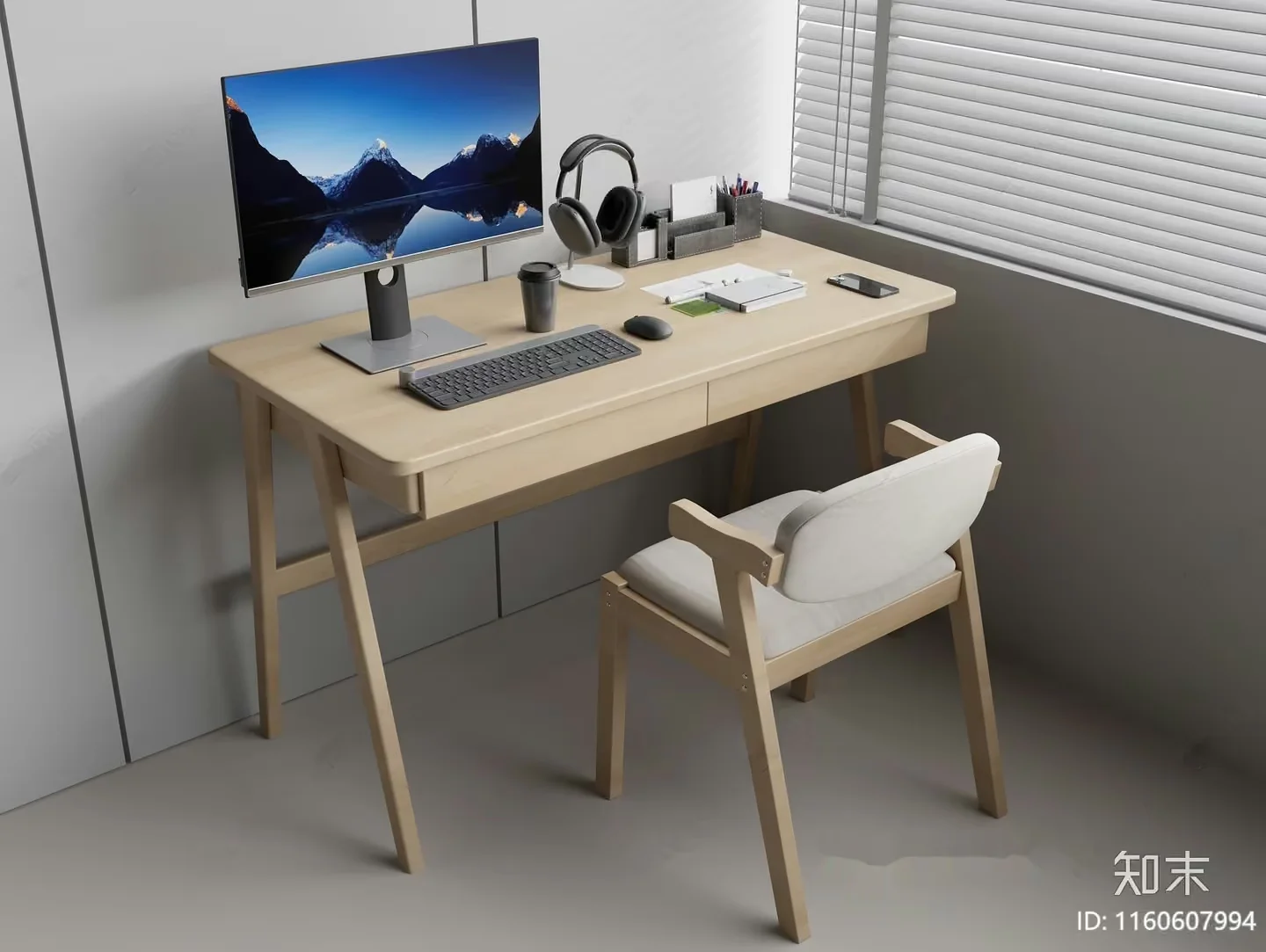 A Wooden Desk 3D Model – 4674 – VRAY Render