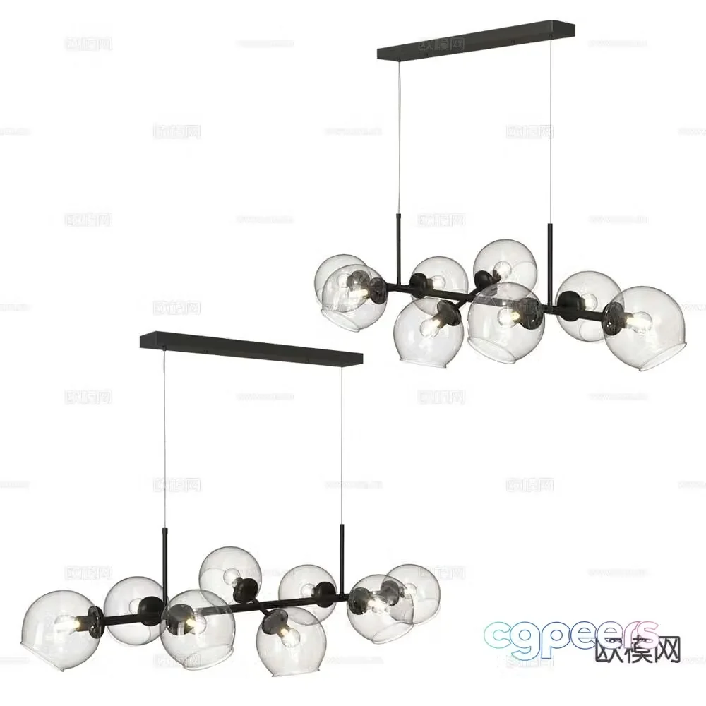 ANCARD multi-head chandelier 3d model