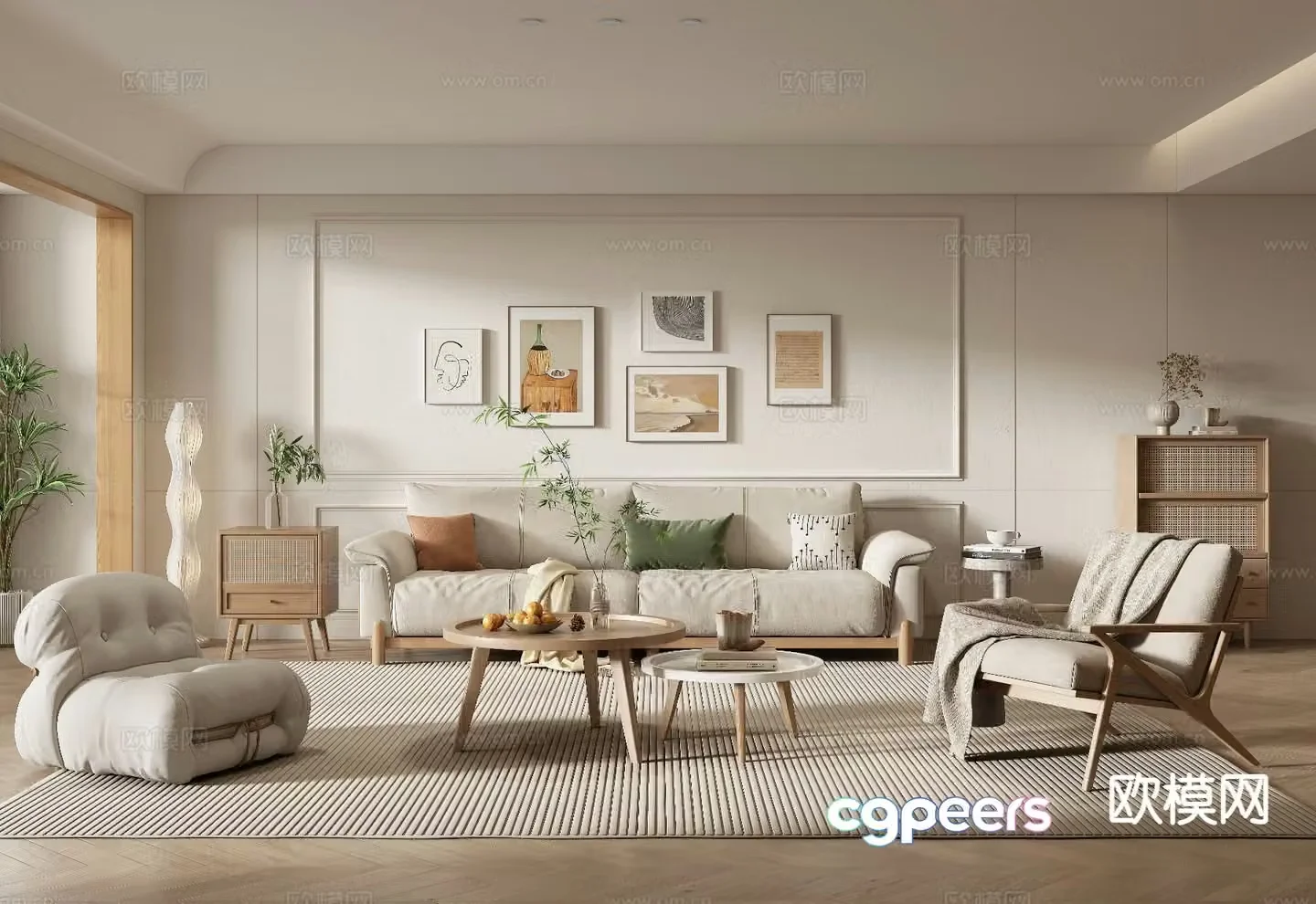Nordic living room 3d model