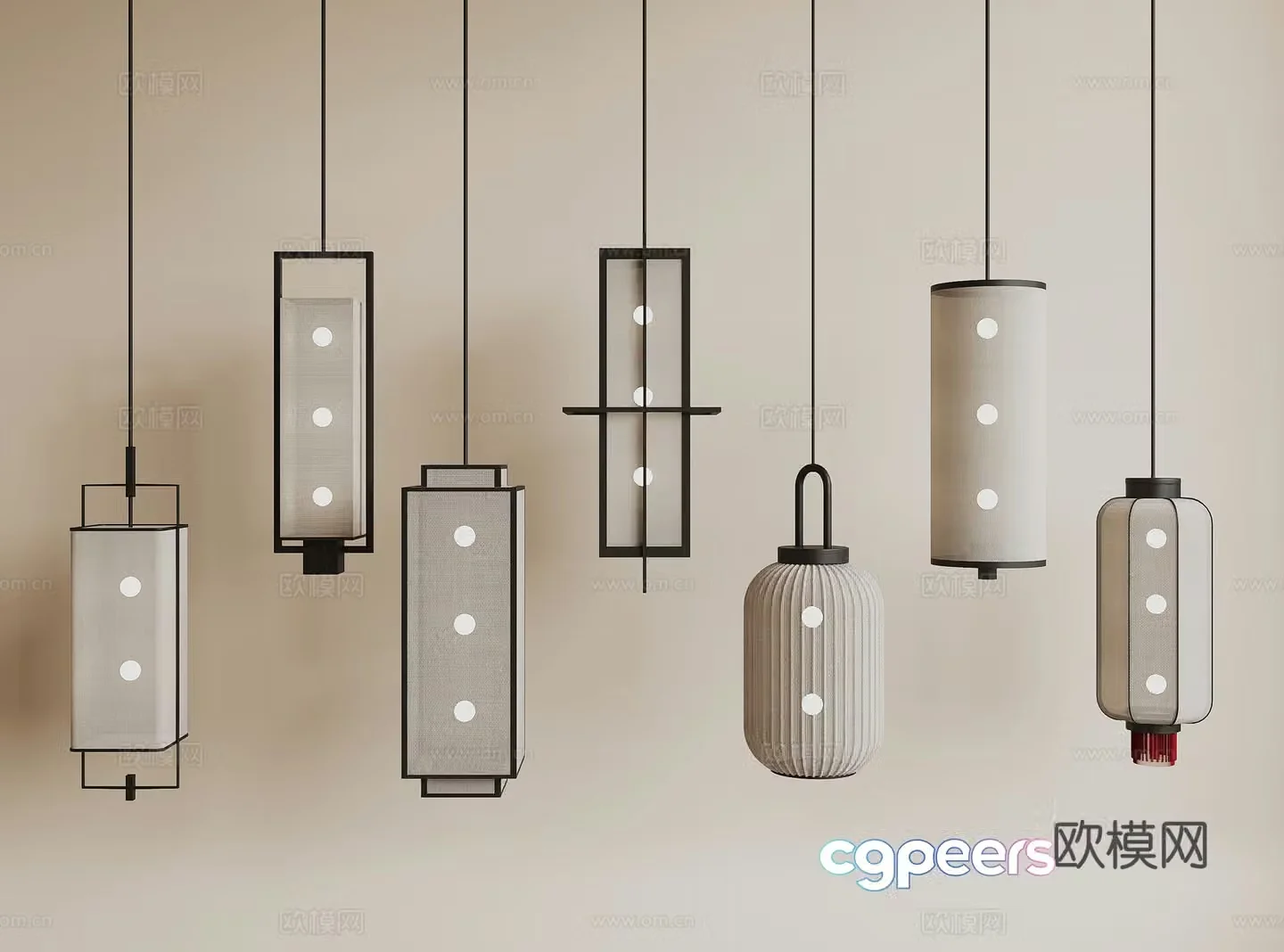 New Chinese chandelier 3D model