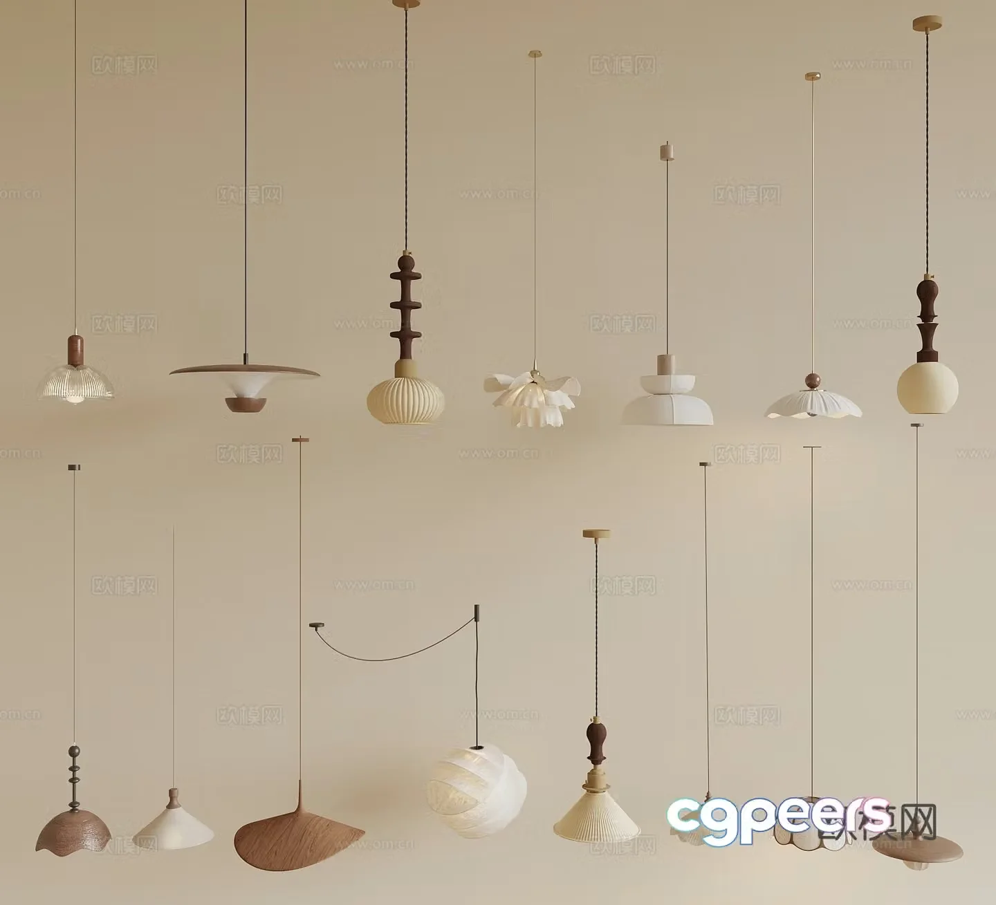 Medium-old small chandelier Medium-old cream style small chandelier Medium-old bedside chandelier Wasabi Medium-old small chandelier 3D model