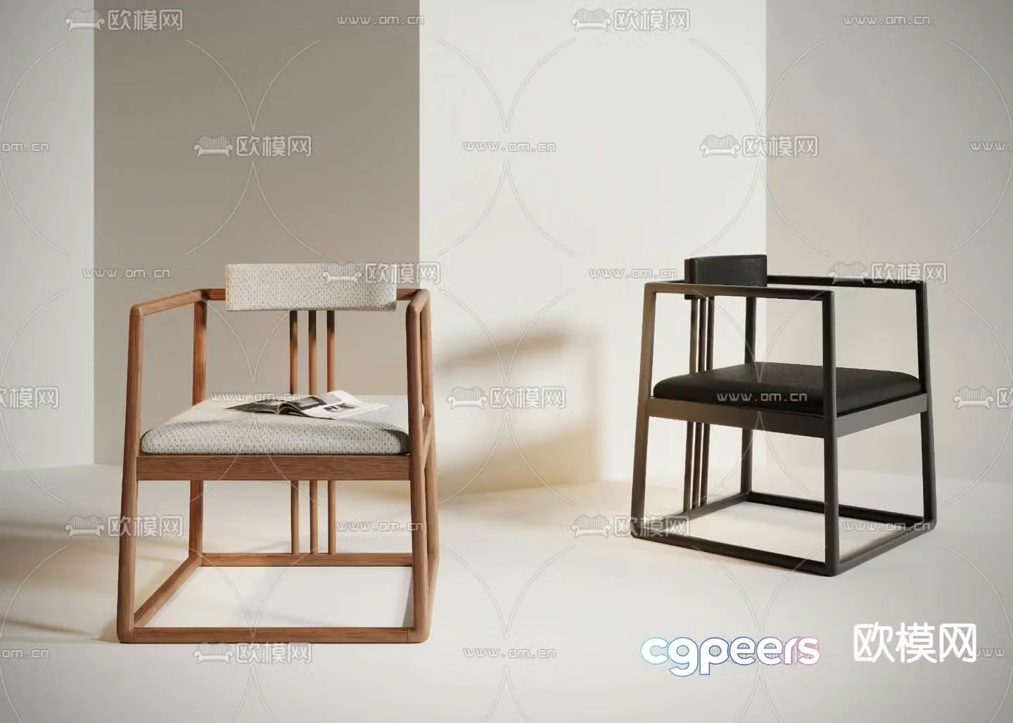 New Chinese style chair dining chair tea chair 3d model