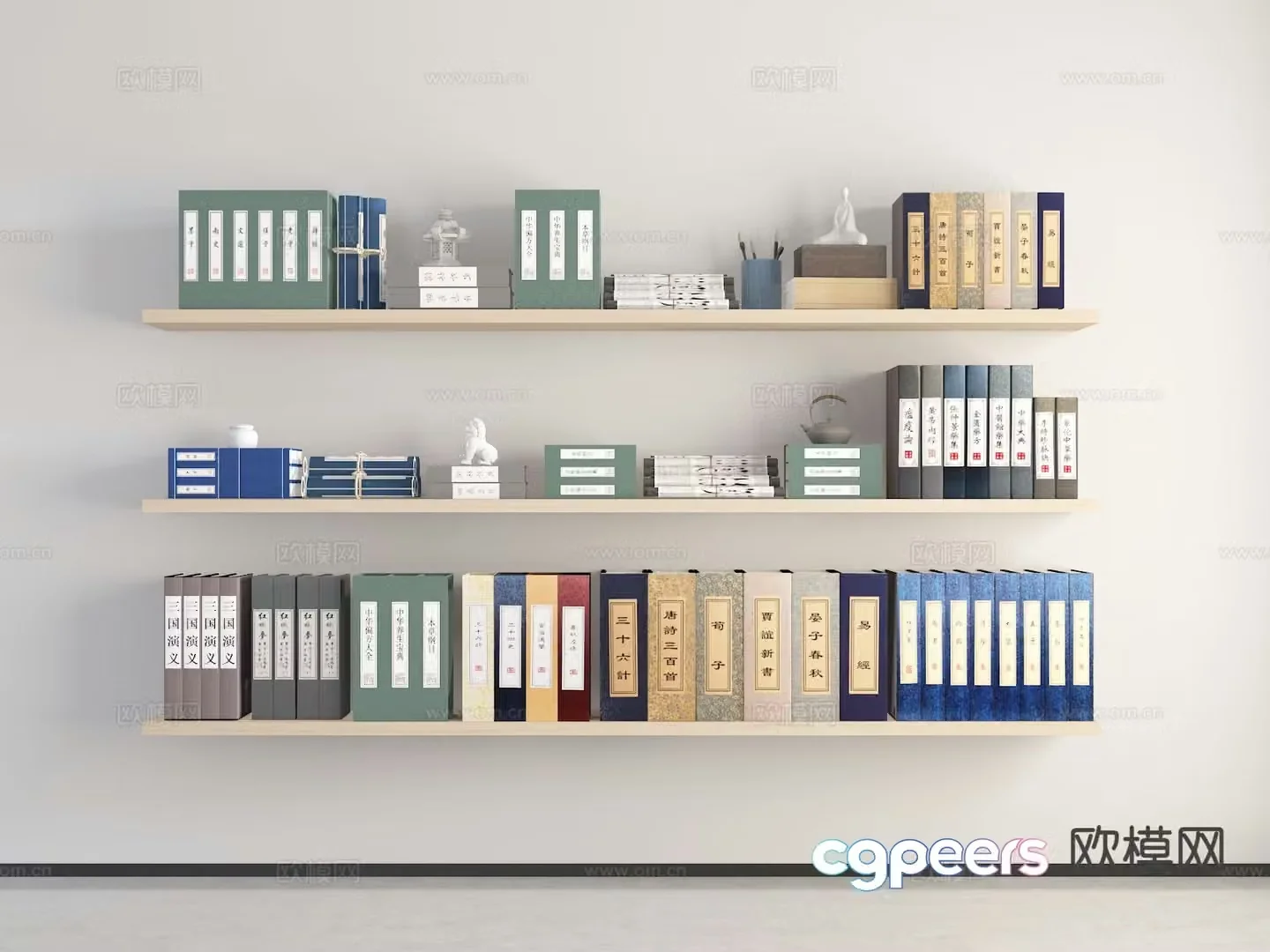 New Chinese style books books ancient books 3d model