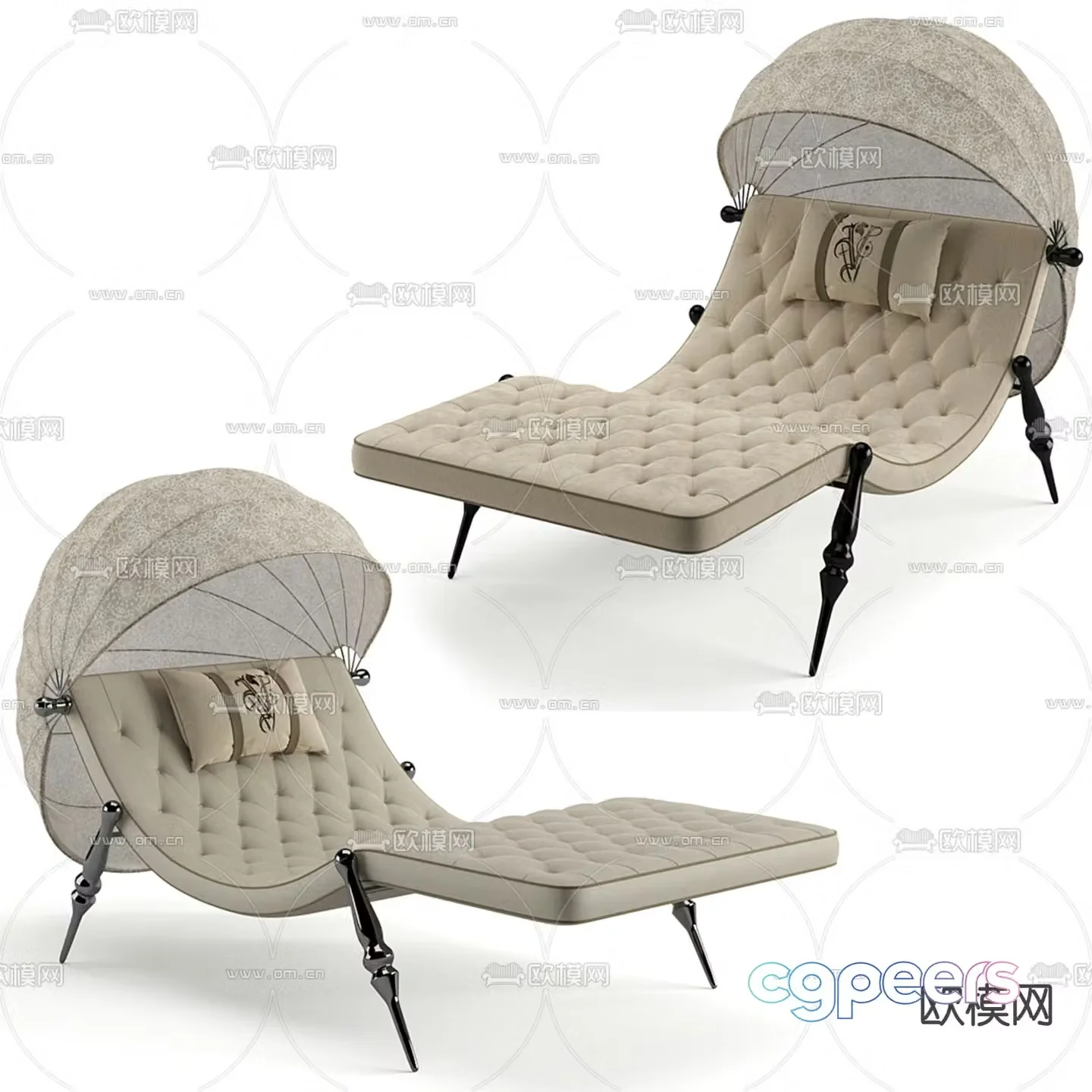 Outdoor lounge chair leisure lounge chair 3d model