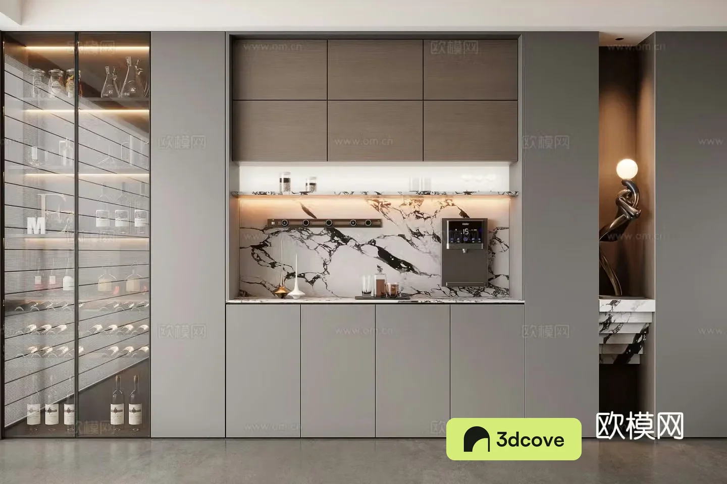 Italian wine cabinet sideboard glass cabinet