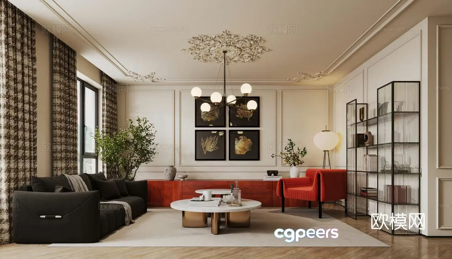 French medieval living room 3d model