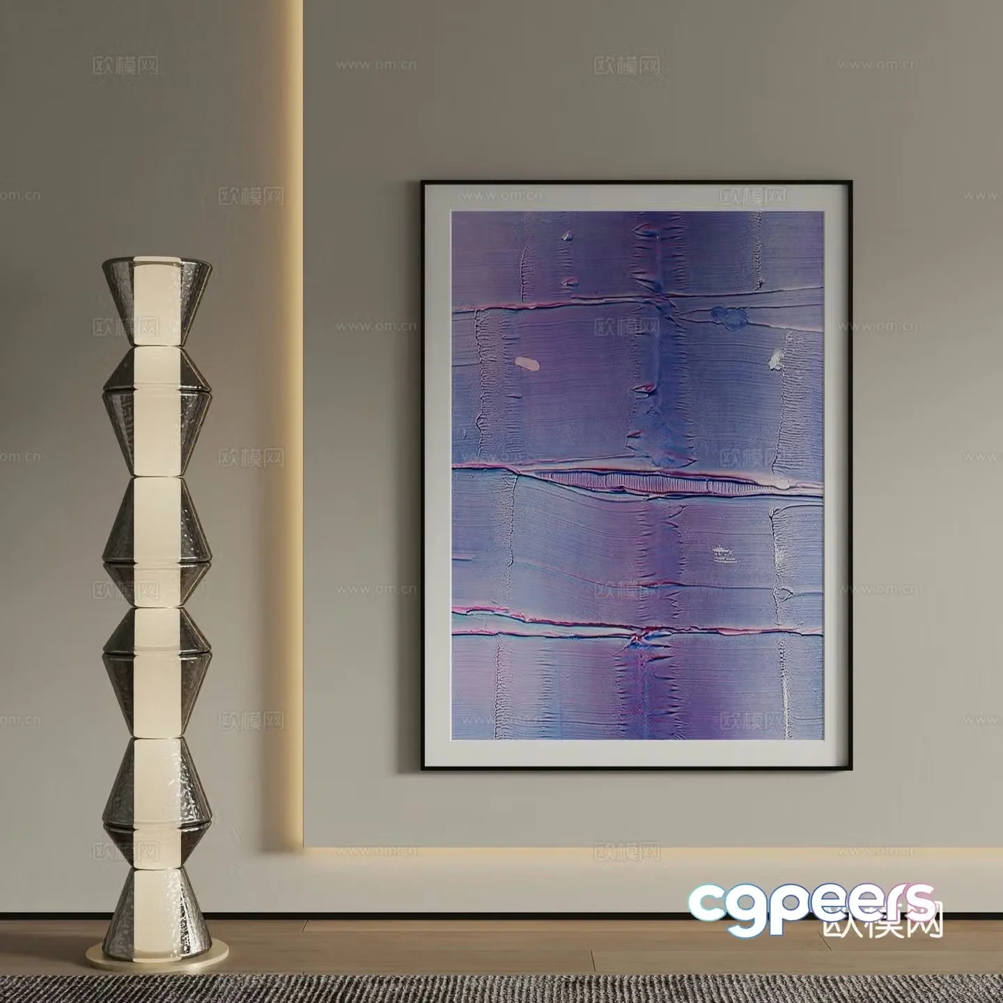 Modern abstract painting Decorative painting 3d model