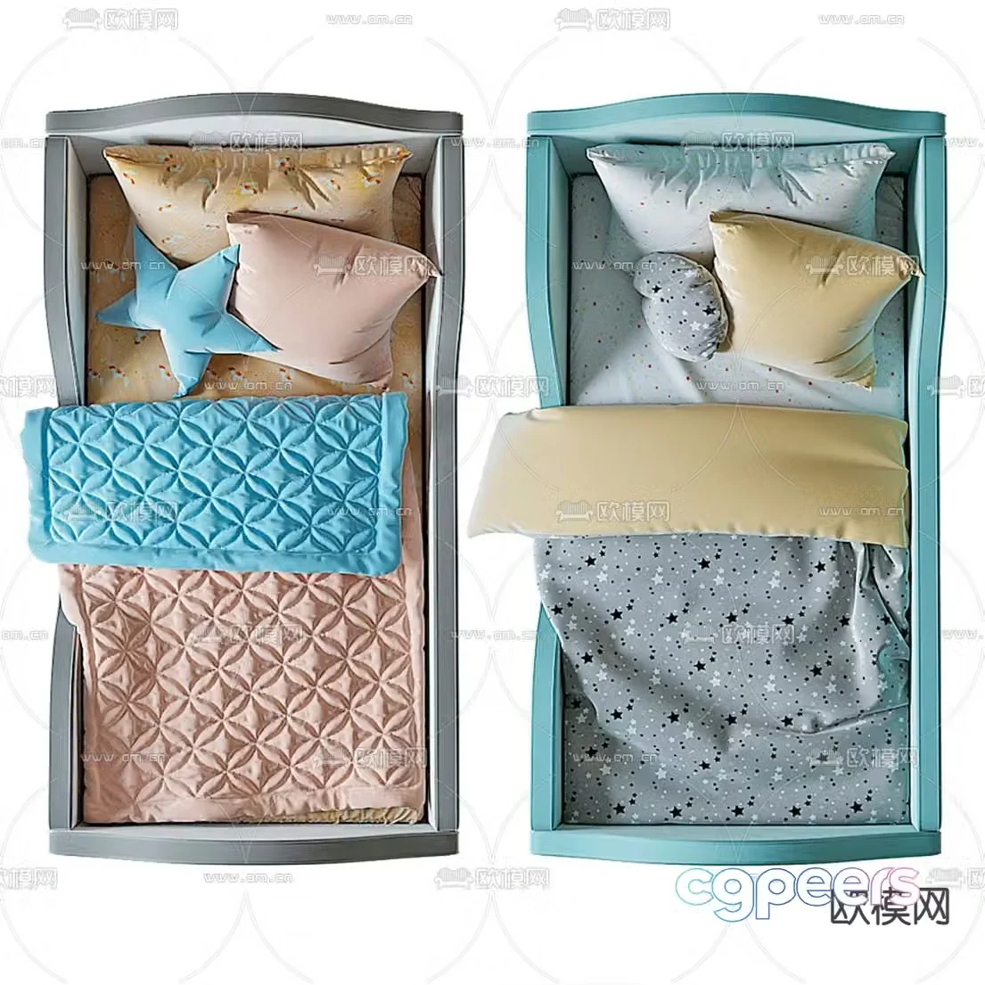 Modern fabric crib 3d model