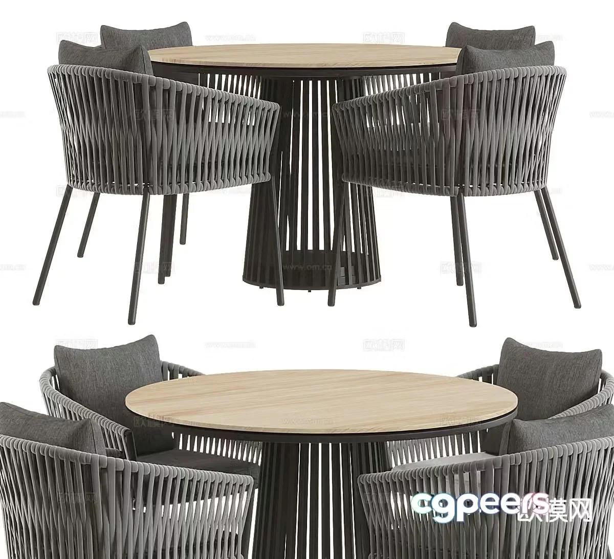 Porto leisure table and chair negotiation table and chair 3d model