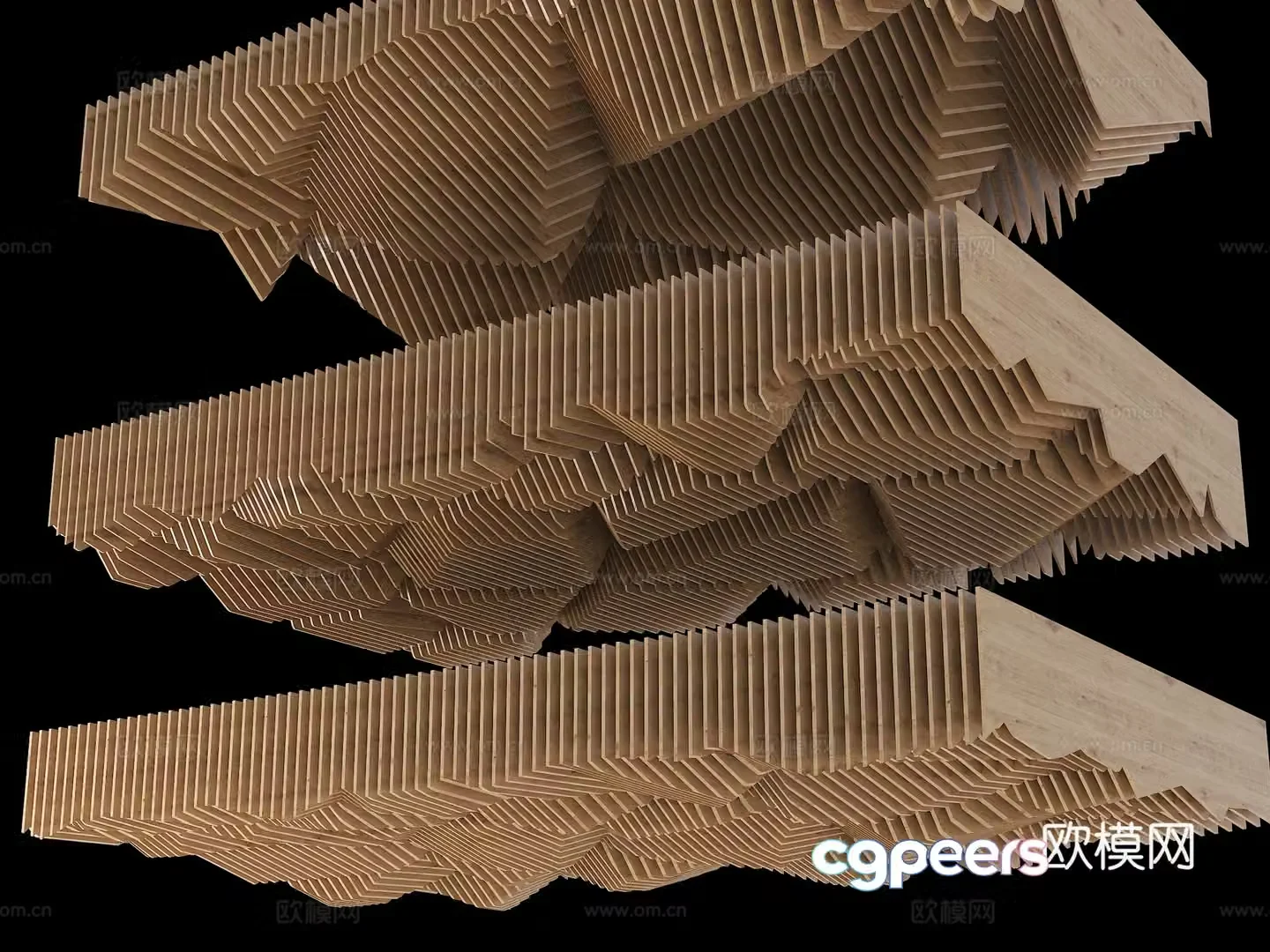 Modern special-shaped ceiling grille ceiling curved ceiling wave ceiling 3D model