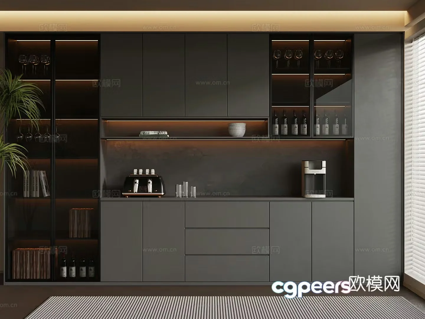 Modern wine cabinet 3d model