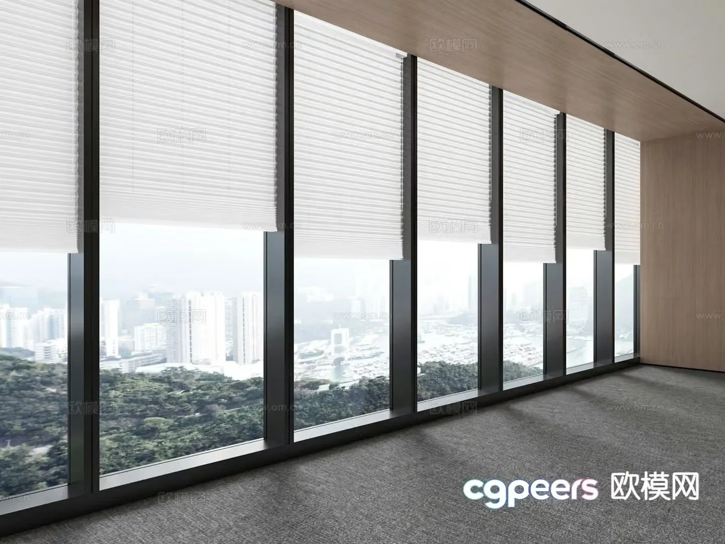 Venetian blinds Shangri-la curtain curtain wall window 3d model