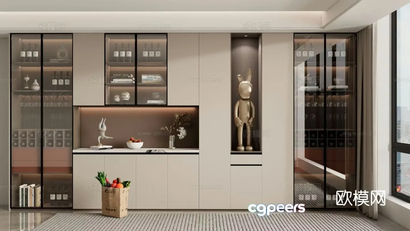 Modern wine cabinet sideboard 3d model