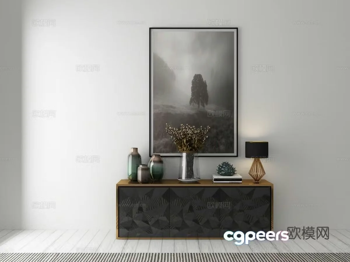 Modern decorative cabinet ornament 3d model