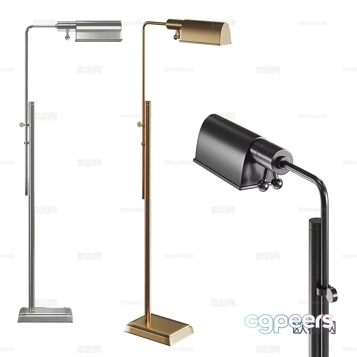 Modern Italian light luxury metal floor lamp 3D model