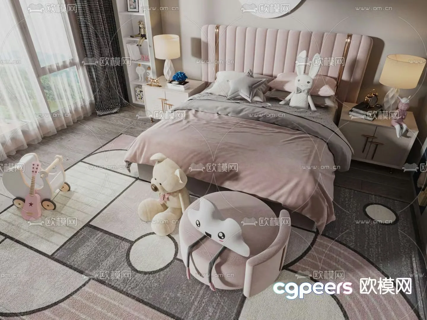 Modern children’s bed 3d model