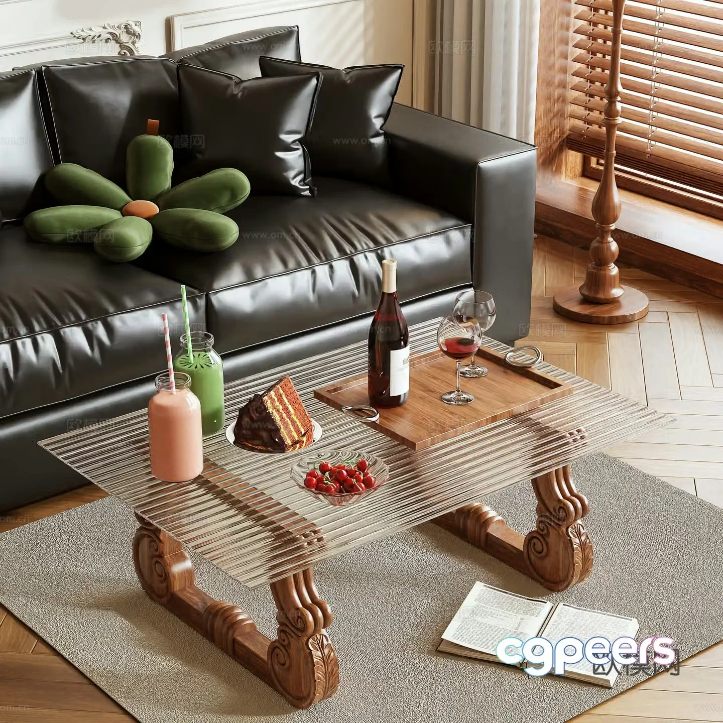 Medieval style coffee table 3D model