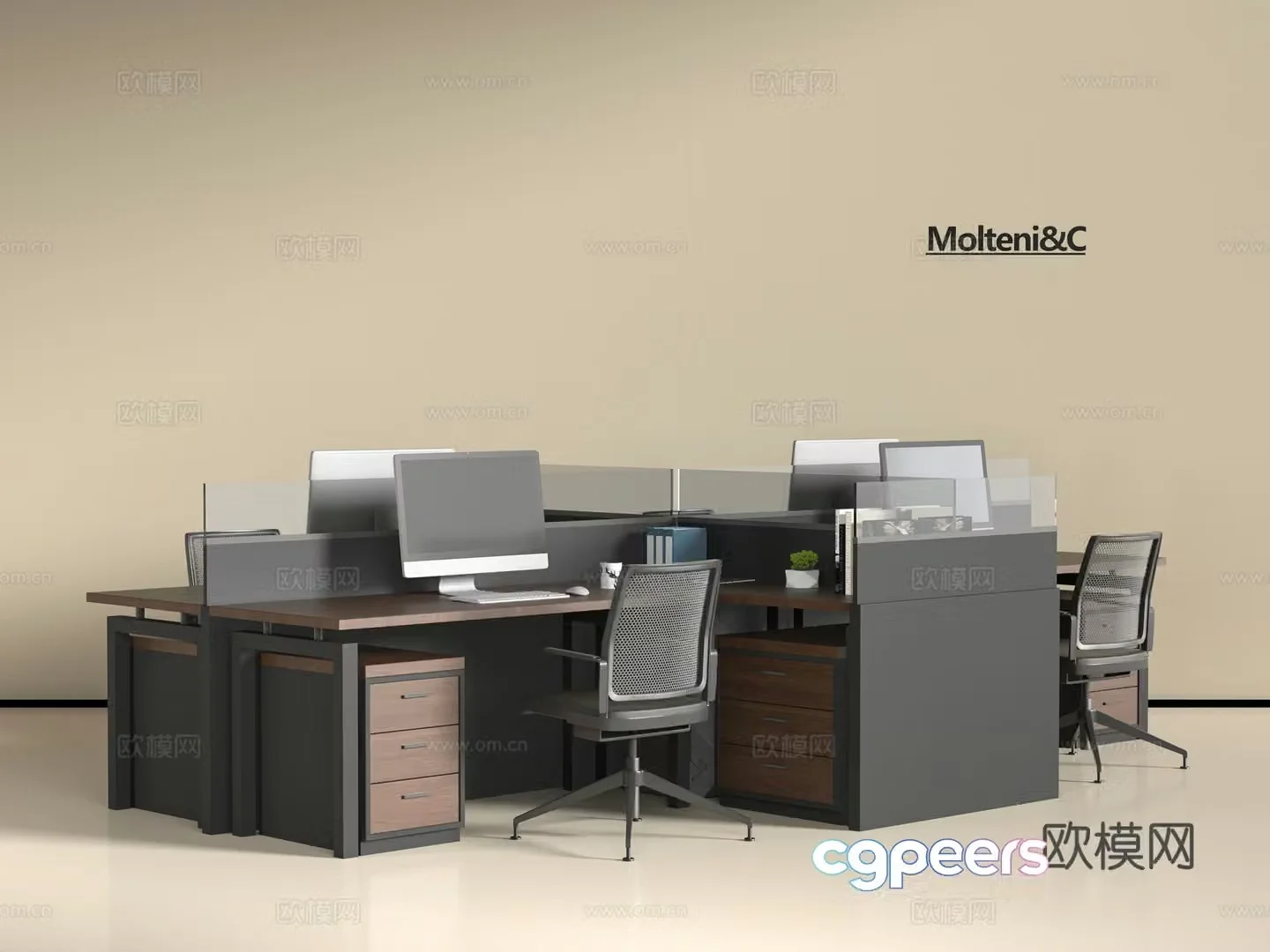 Modern office desk chair 3d model