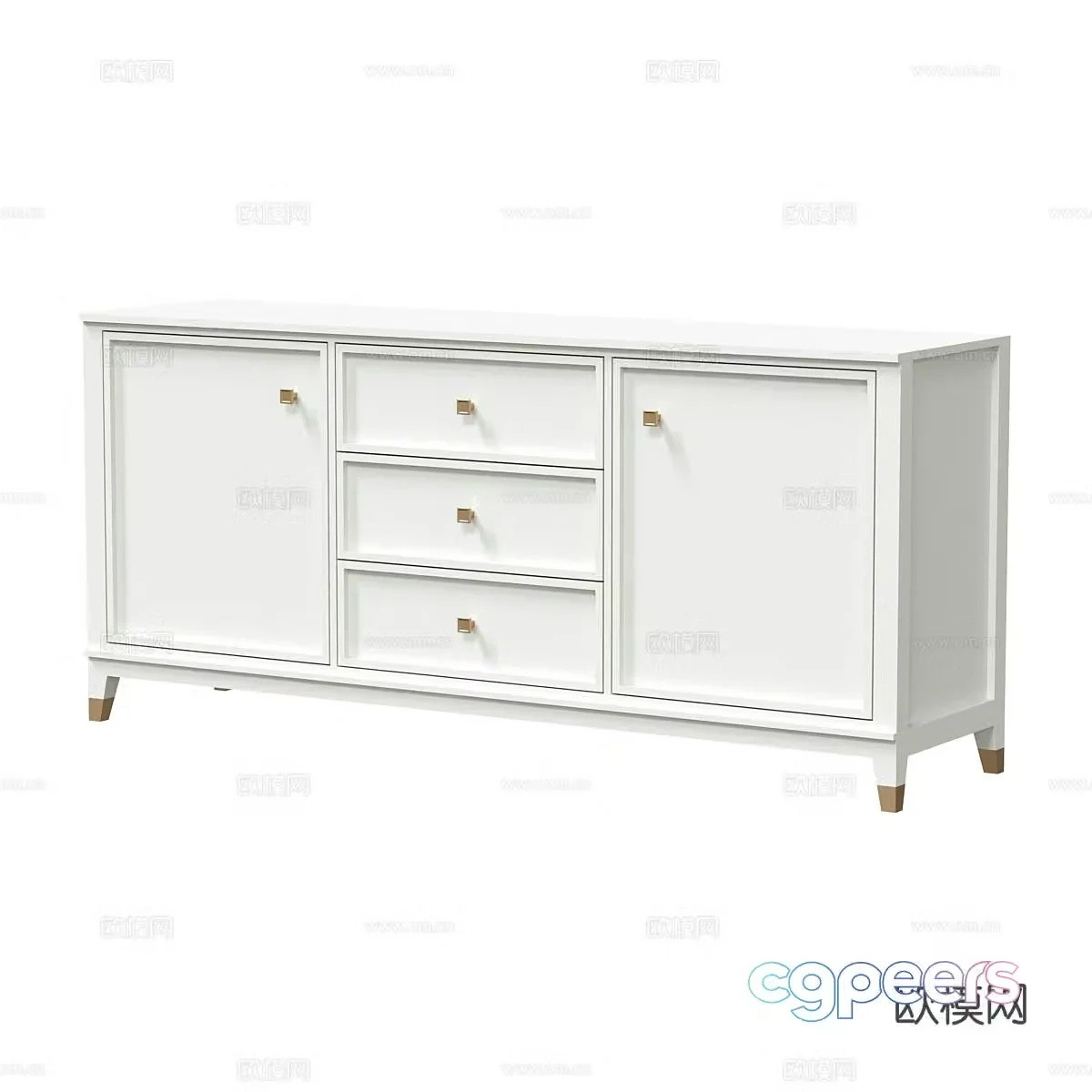 Modern entryway cabinet 3d model