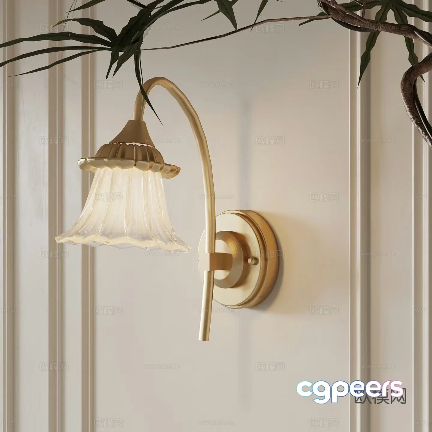 French wall lamp metal wall lamp artistic wall lamp 3d model