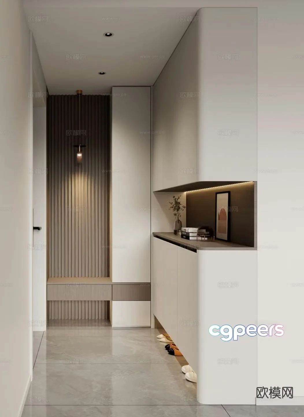 Modern entry shoe cabinet corner shoe cabinet 3d model