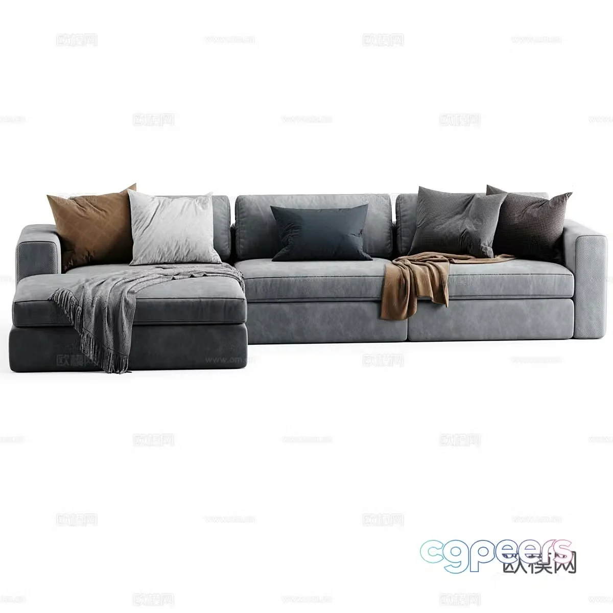 Modern fabric sofa corner sofa 3d model