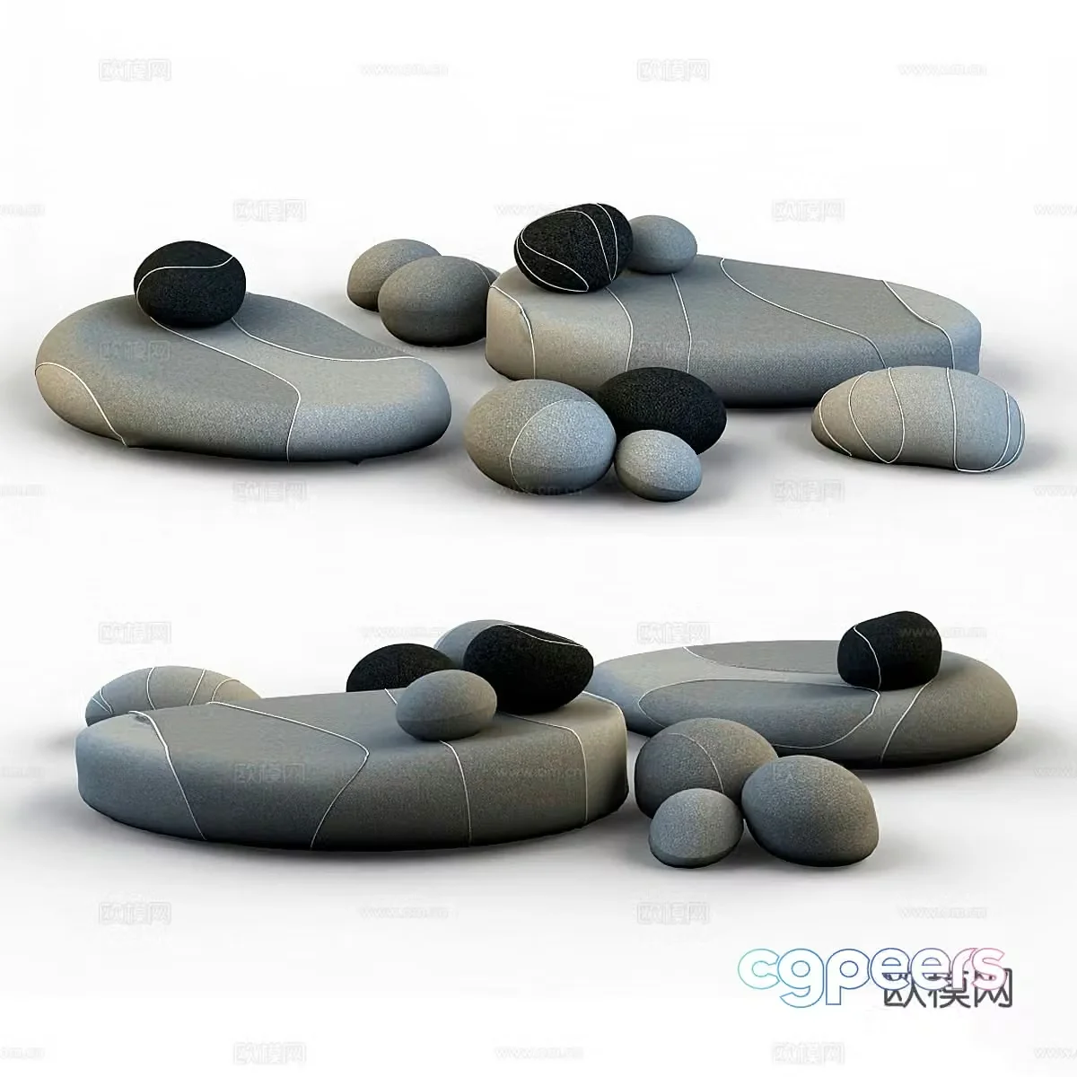 Goose warm stone sofa 3d model
