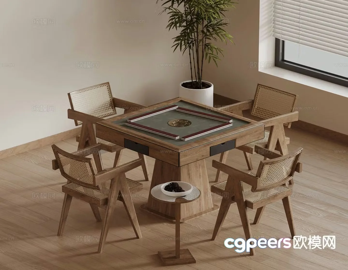 New Chinese chess and card table Mahjong table 3D model