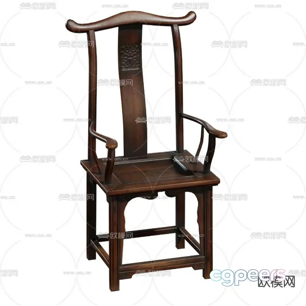 New Chinese style chair Taishi chair 3d model