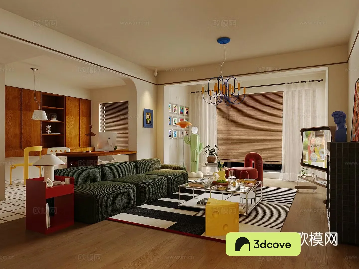 Modern home living room Bauhaus living room Memphis living room Retro style living room Dopamine living room