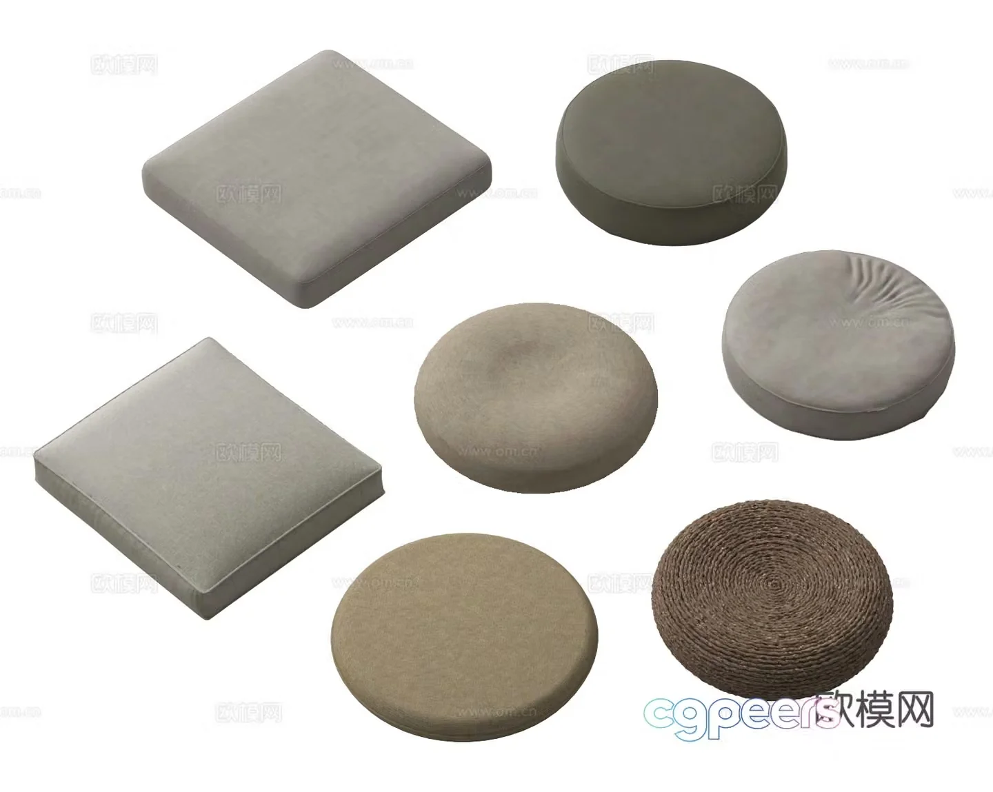 Modern cushion round cushion bay window cushion futon 3d model