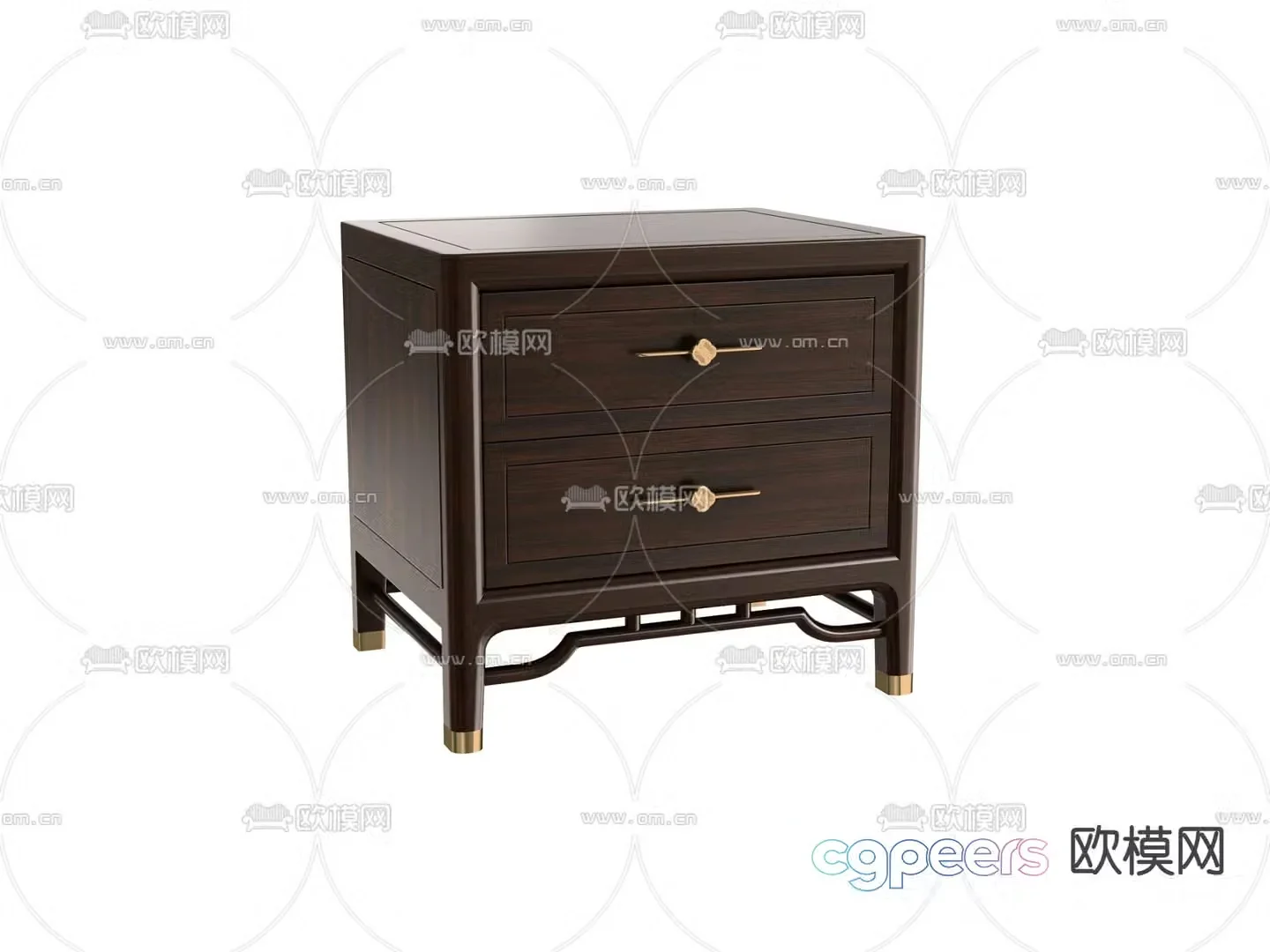 New Chinese style bedside table 3d model