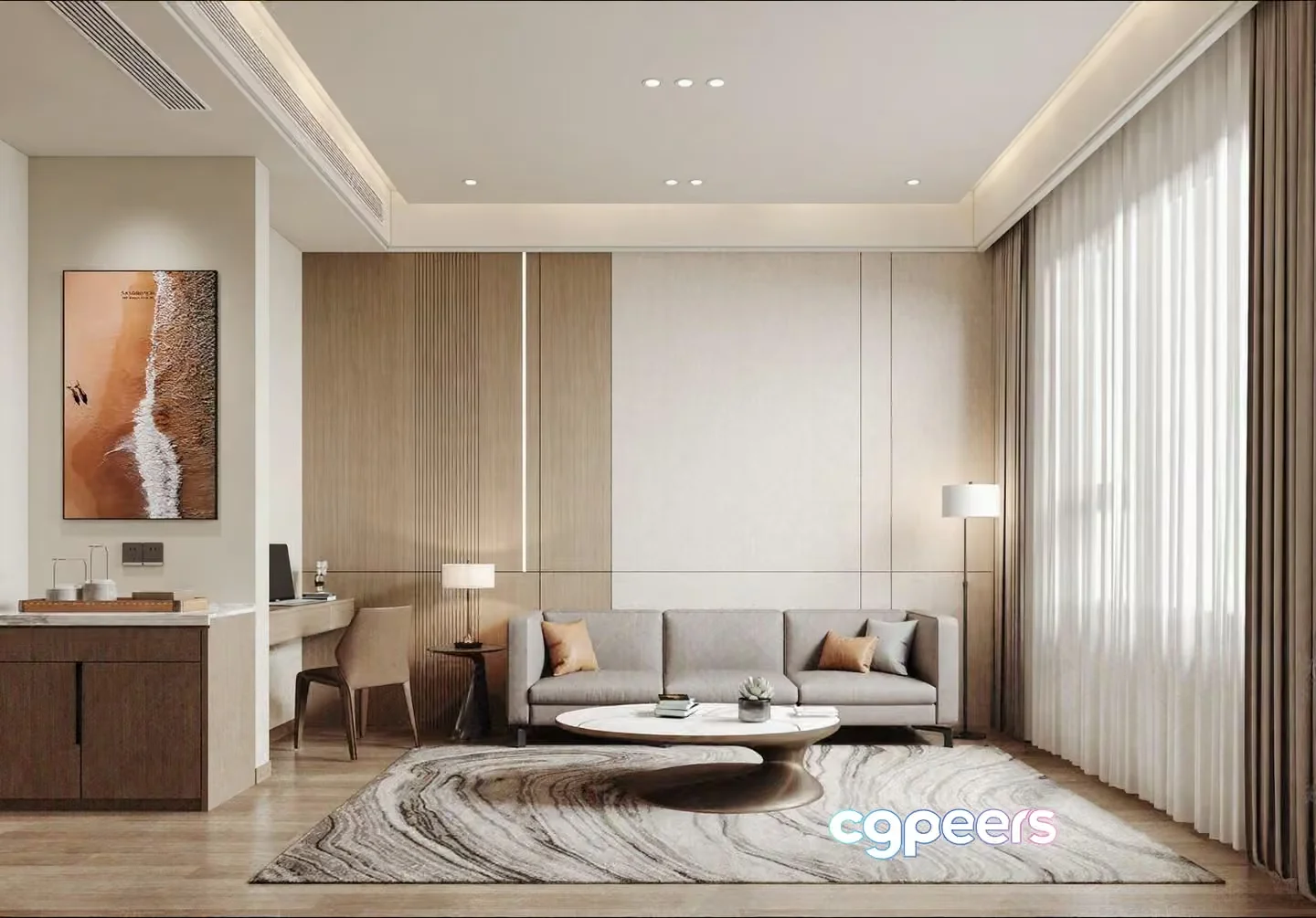 Modern Living Room 3D Model – 6126 – VRAY Render
