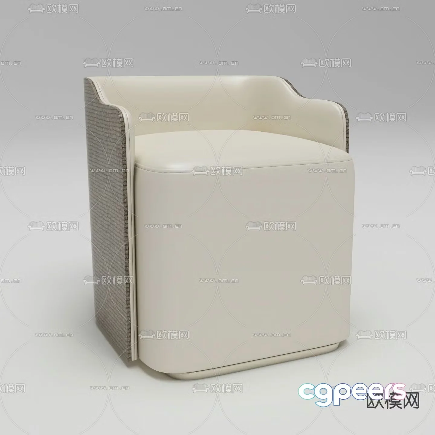 Leather stool dressing stool sofa stool low stool 3d model