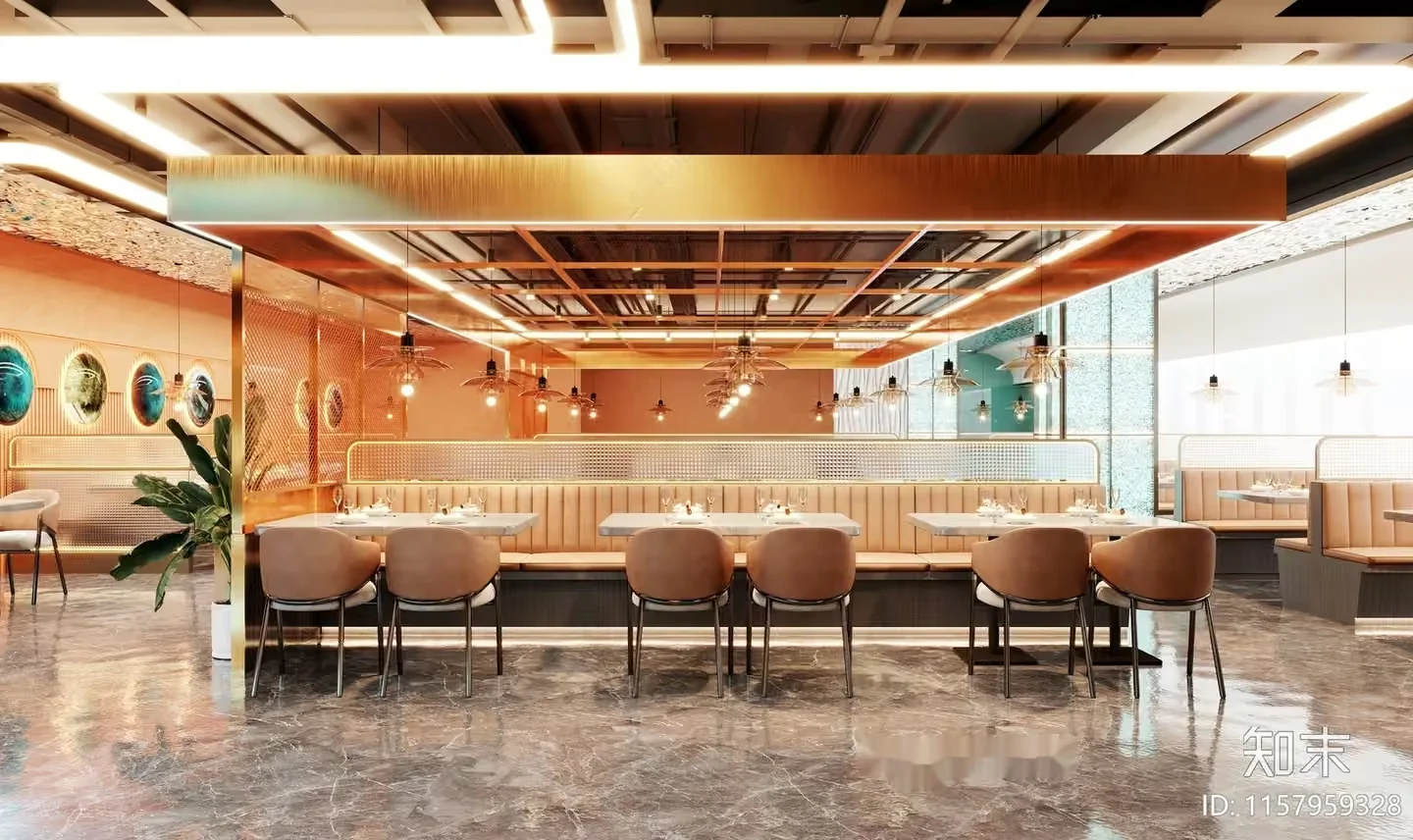 A Modern Restaurant 3D Model – 19214 – VRAY Render