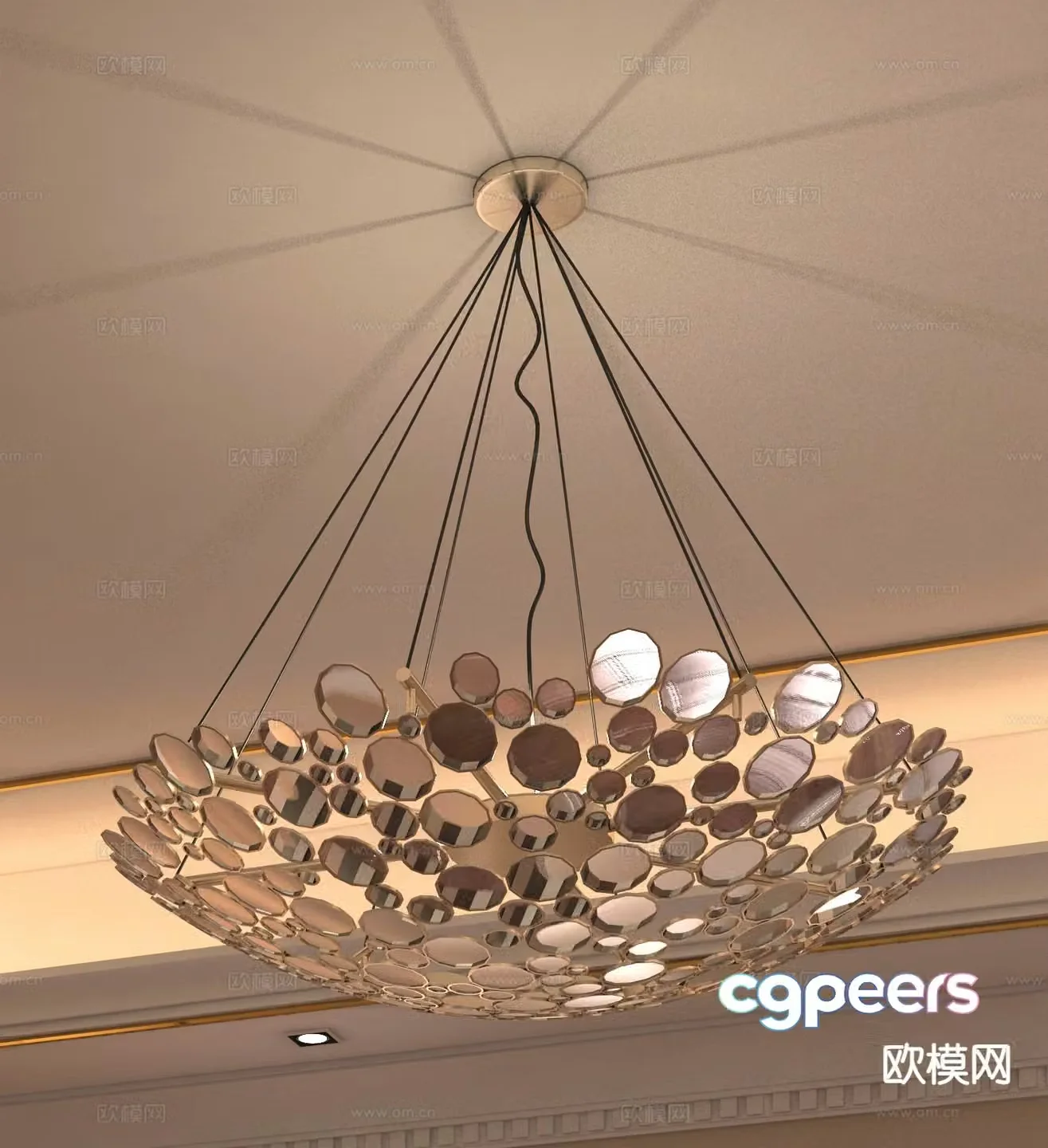 Modern sequin chandelier decorative lamp 3d model