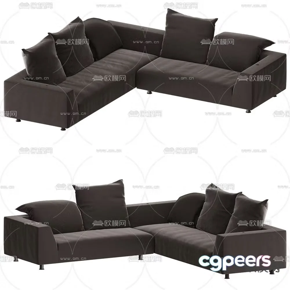 Edra multi-seater sofa corner sofa 3d model