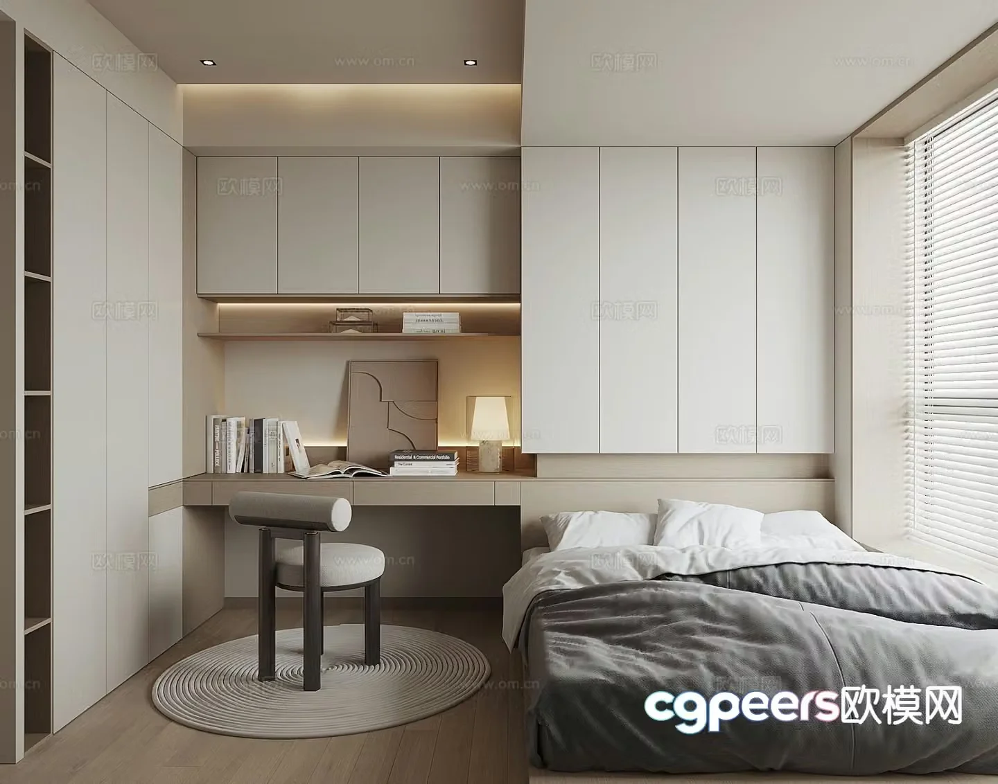 Modern tatami bedroom 3d model