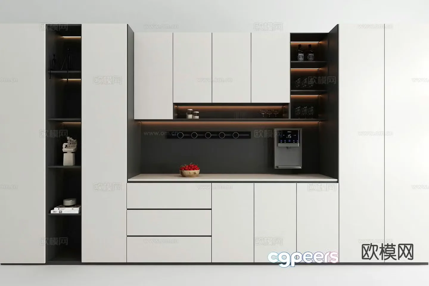 Modern sideboard wine cabinet 3d model
