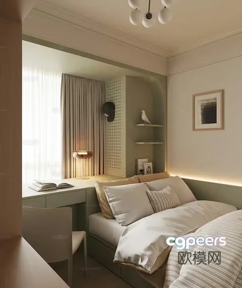 Cozy Bedroom 3D Model – 8994 – VRAY Render