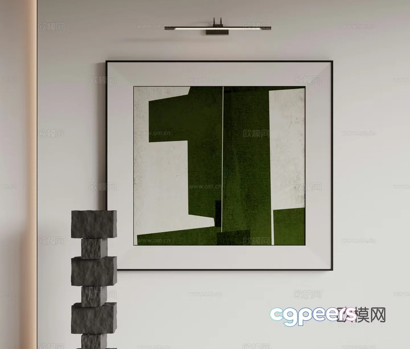 Modern minimalist decorative paintings Waviva medieval style hanging paintings cream style decoration paintings Italian style hanging paintings black and white 3D model