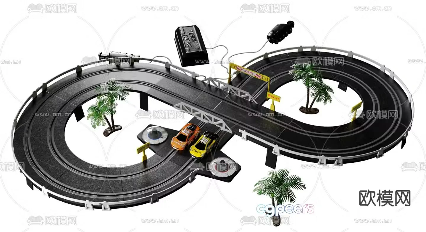4×4 toy racing track 3d model