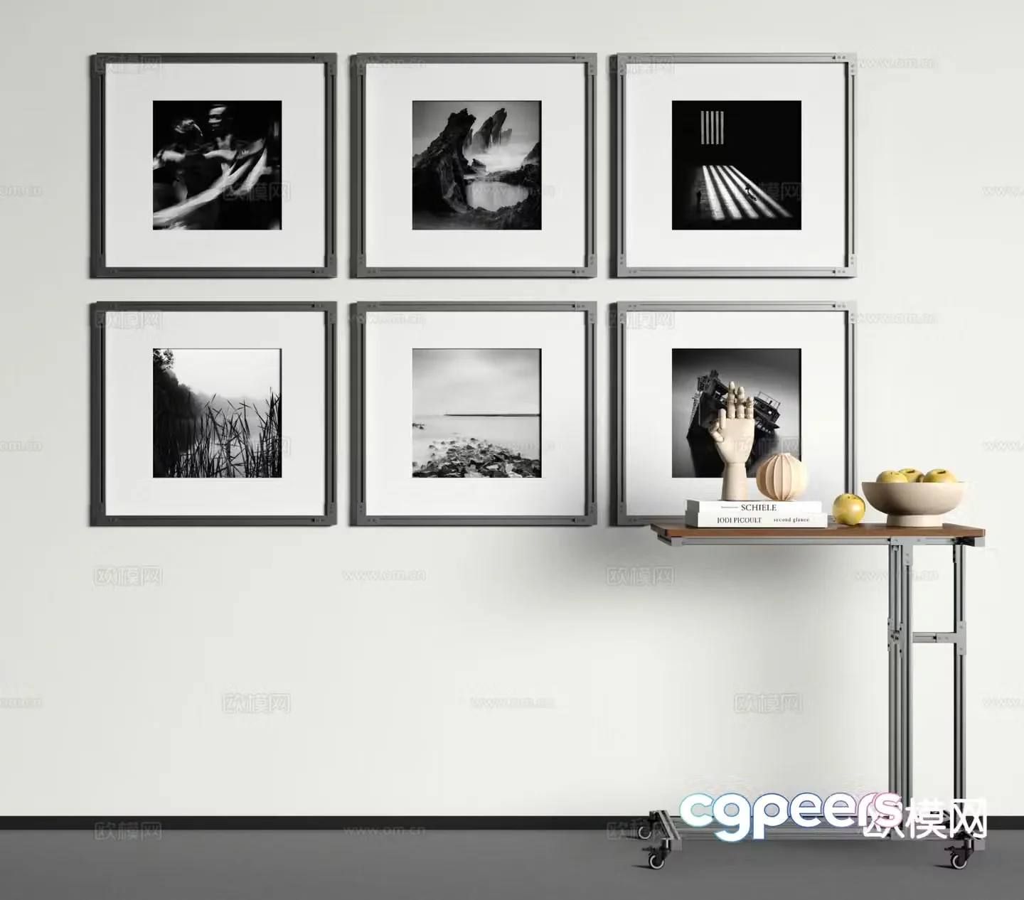 Modern landscape painting decorative painting 3d model